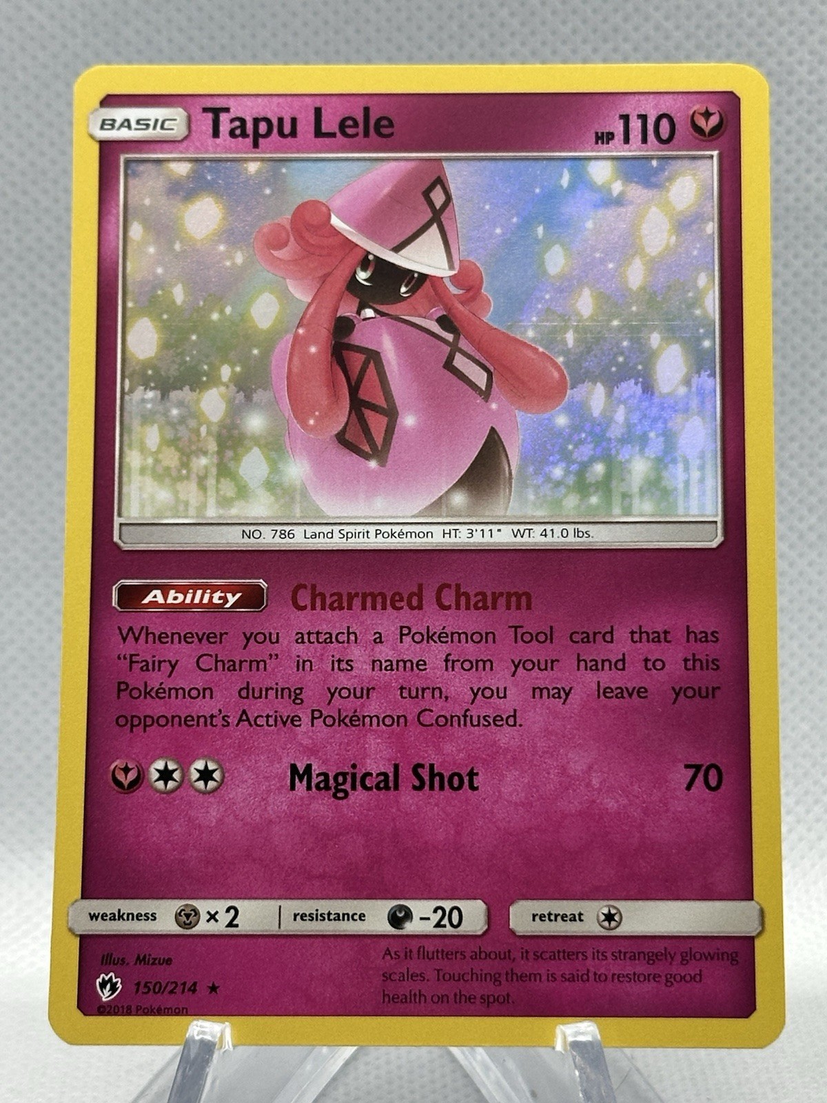 Pokemon Card Tapu Lele 150/214 Lost Thunder Holo Rare Near Mint