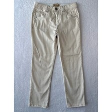 Democracy Ab Solution Bitty Boot Cut Jeans Size 6 Blanched Almond Color Stretch