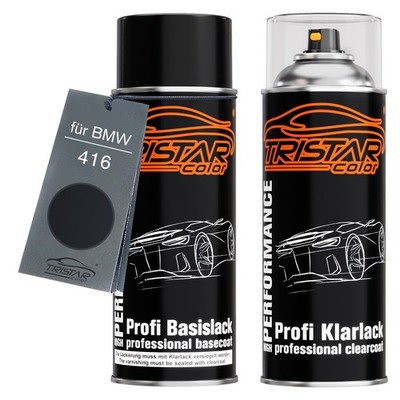 Autolack Spraydosen Set für BMW 416 Carbonschwarz Metallic Basislack Klarlack