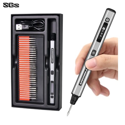 SGS Elektrischer Gravierstift mit 30 Bits (grau)