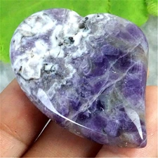 JT11835 49x36x6mm Natural Dream Amethyst Heart Pendant Bead