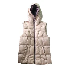 Eddie Bauer Goose Down Vest Hooded Womens S Pink Embroidered Feather  Fill Power