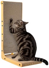 Cat Scratcher 26.8 Inch L-Shaped Pad with Wall-Friendly Arc Cardboard Scratching