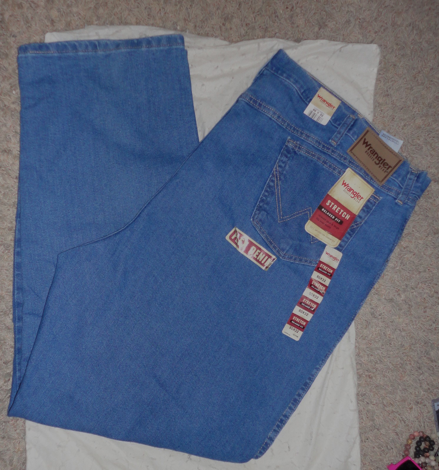 WRANGLER RUGGED WEAR Mens STRETCH RELAXED-FIT FLEX-DENIM JEA