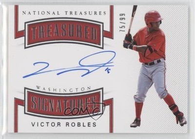 2018 Panini National Treasures 75/99 Victor Robles #TS-VR Rookie Auto RC 0c6