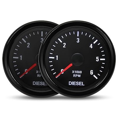 Diesel RPM Tachometer 2-1/16'' 52mm Automotive Tacho Gauge for Car Interior 0 