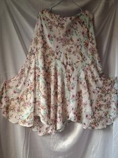 Y2K Fairycore Floral Bias Midi Skirt Cottagecore Romantic Rose Print US 10