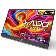 Kado 15.6" Portable Monitor IPS 1920x1080 USB Type-C Plug Play Second Dispay