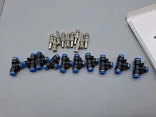 Gisafai 20 Pcs Misting Nozzles Include 1/4" Water Misting Nozzle Tees, 6mm Brass