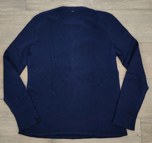 Rag & Bone Sweater Men's Medium Martin Extra Fine Merino Wool Crewneck Blue Soft - Picture 2 of 8