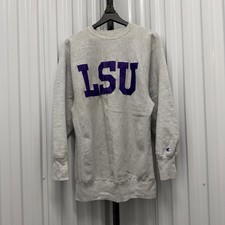 VTG 90s Champion LSU Reverse Weave Sweatshirt Men's Size XXL MADE IN USA