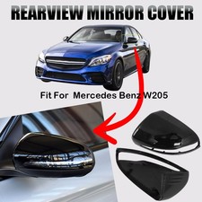 Paar Glanz Schwarz Spiegelkappen Für Benz C W205 E W213 C238 S W222 GLC X253