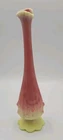 Fenton RARE Satin Burmese Uranium Cabbage Rose Bud Swung Vase 10 1/4" T