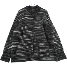 Jones New York Womens Marled Knit Cardigan Button Front Pockets Wool Blend Sz 10