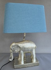 Elephant table lamp with turquoise shade 50cm tall
