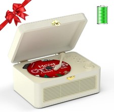 CD Players for Home Retro: Kegaudio CD Player Portable Bluetooth White PU Speake