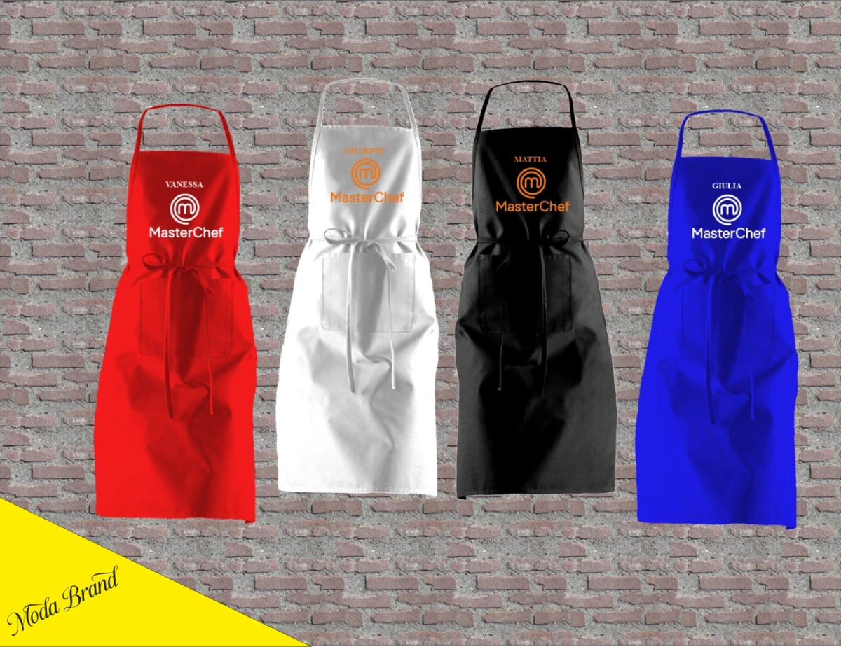 Grembiule Da Cucina Personalizzato In Cotone 180g/m² Con Ricamo - Regalo Su Misura Per Uomo E Donna