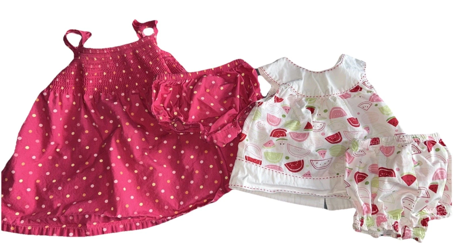 Y2K Vtg Gymboree Summer Picnic 3-6 Month Shirt Bloomers & Polka Dot Dress
