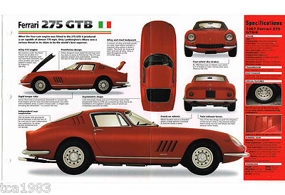 Ferrari GTB カタログ Ferrari GTB カタログ FERRARI 275 GTB SPEC SHEET⁄Brochure⁄Catalog