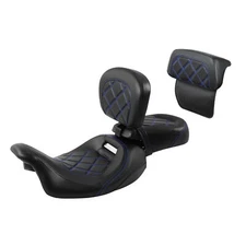 Driver Passenger Seat Backrest Pad Fit For Harley Electra Glide Road Glide 14-23