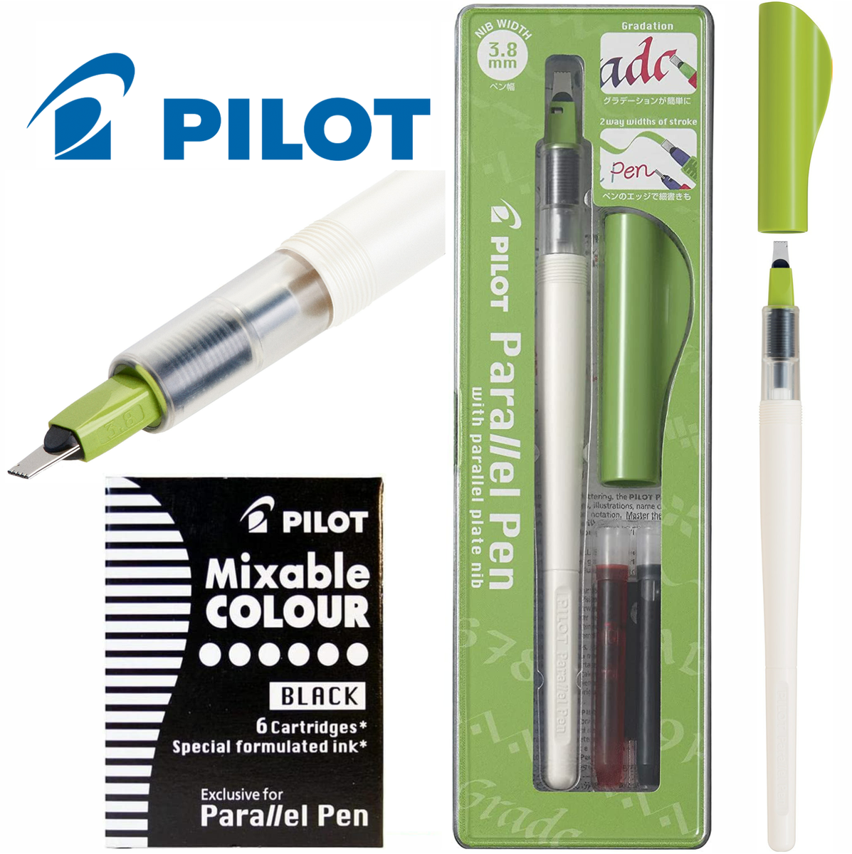 Pilot Parallel Calligraphy Pen Nib FREE Pack of Black