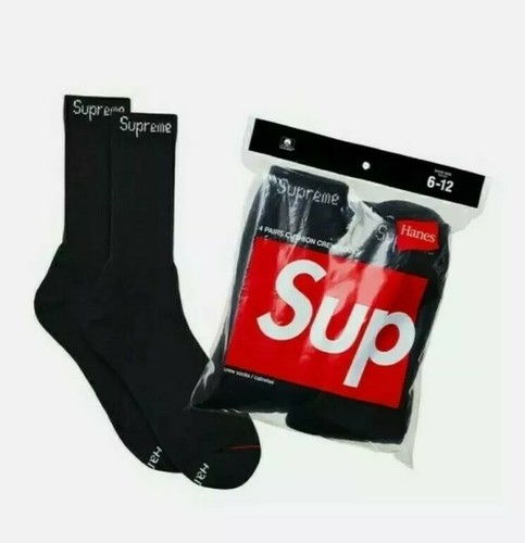 White Supreme Label Socks 