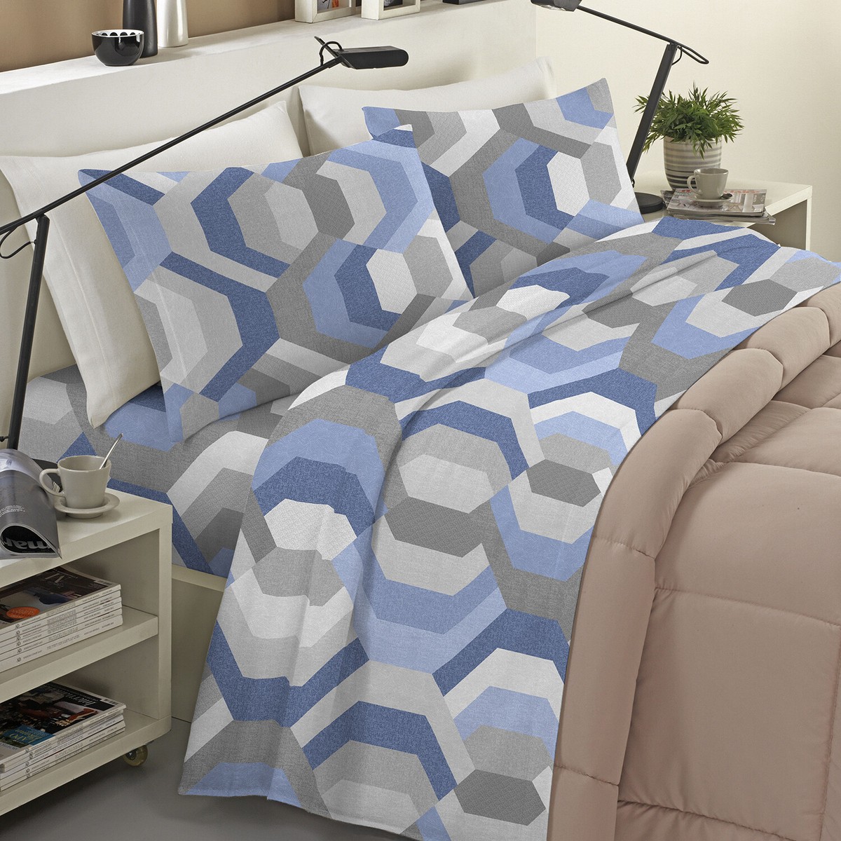 Set Lenzuola Cotone Flanella Made In Italy - Anti-Pilling, Tinta Unita, Singolo Petrolio - Foto 2