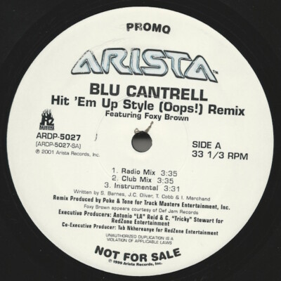 Blu Cantrell - Hit 'Em Up Style (Oops!) Remix Vinyl 12'' 0719795