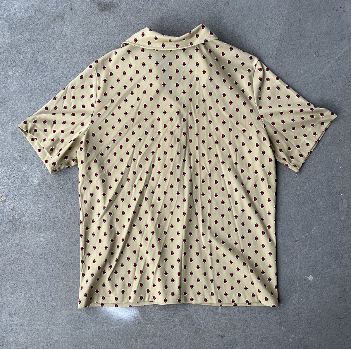 Vintage 70s Polyester Half Button Pullover Tan Re… - image 2