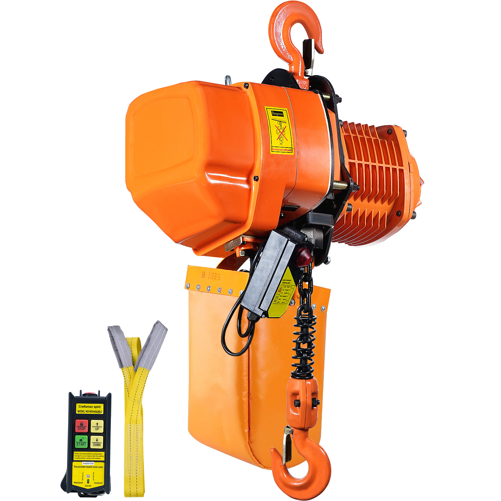 VEVOR 2 Ton Electric Chain Hoist Three Phase Crane Hoist 4400lbs Load