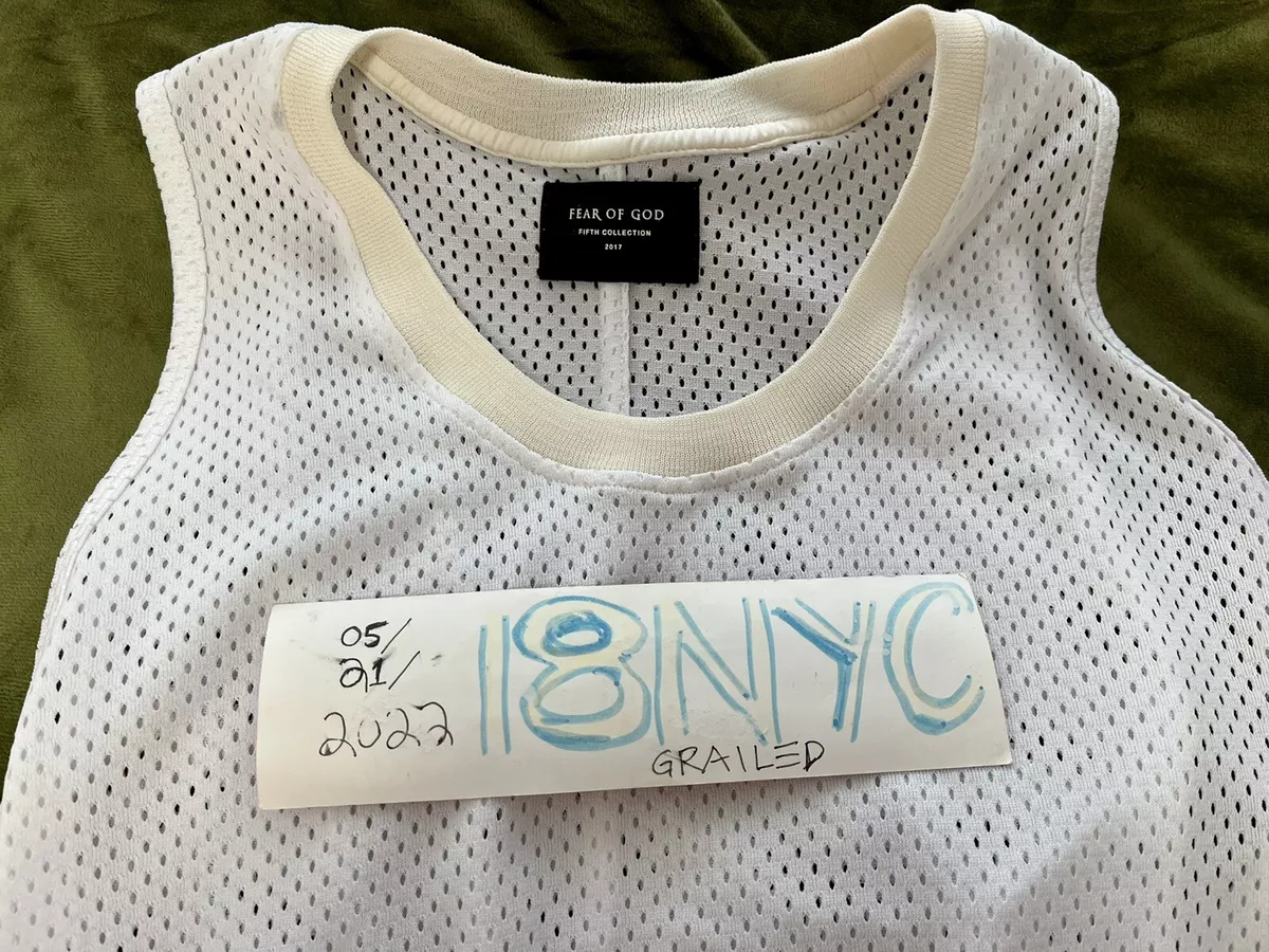 NWT FEAR OF GOD Fifth Collection Longline Mesh Tank White FOG Jerry Lorenzo  szM