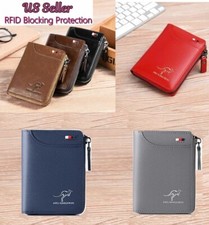 Men' Wallets RFID Blocking Multi Card Holder Bifold Wallet with Zipper