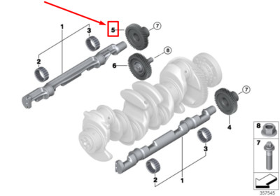 NEW BMW 3 F34 COMPENSATING SHAFT GEAR WHEEL 7802576 11277802576  
