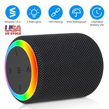 7 Color Changing Lights Portable Wireless Speaker Stereo Sound Outdoor Speaker