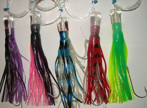 ALIEN CUPPED HEAD LURE TROLLING FISHING LURE TUNA,WAHOO,MARLIN,ONO,MAHI RIGGED