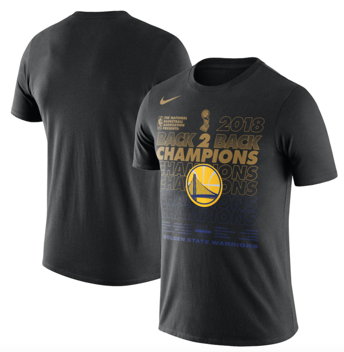 Golden State Warriors Nike 2018 NBA Finals Champions Locker Room Tee Men's  3XL