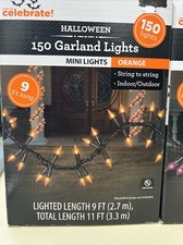  NEW Halloween Lights 150ct ORANGE 150ct PURPLE. 9ft Long Total INDOOR/OUTDOOR