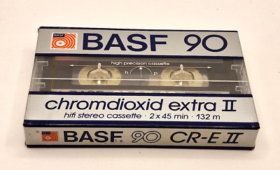 BASF CHROMDIOXID EXTRA II CR-E II 90 Leere Audiokassette Band (versiegelt) Ne...