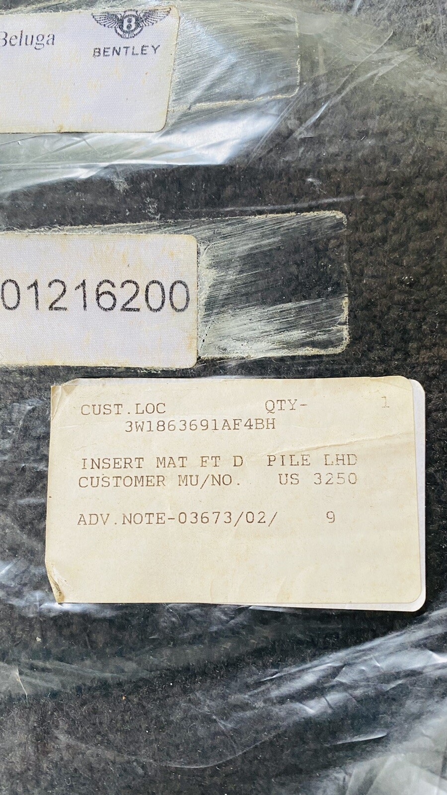 Genuine Bentley 3W1863691AF4BH Front right And Left FOOT MATS BELUGA