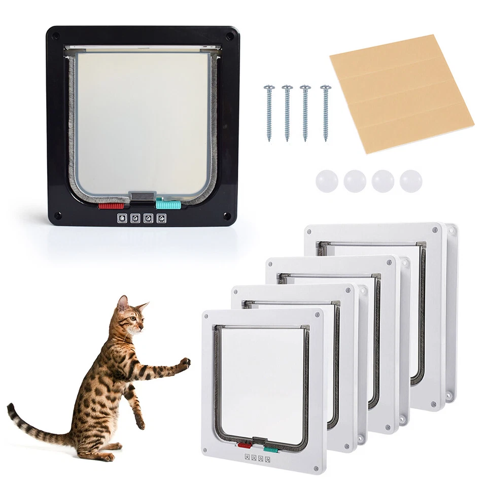 4路宠物门猫小狗磁性锁可锁翻盖门框磁性ABS — 第 2/4 张图片