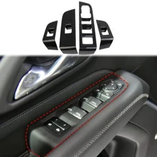 2021+ For Chevy Suburban/Tahoe/YUKON Window Lift Switch Cover Trim Carbon Fiber