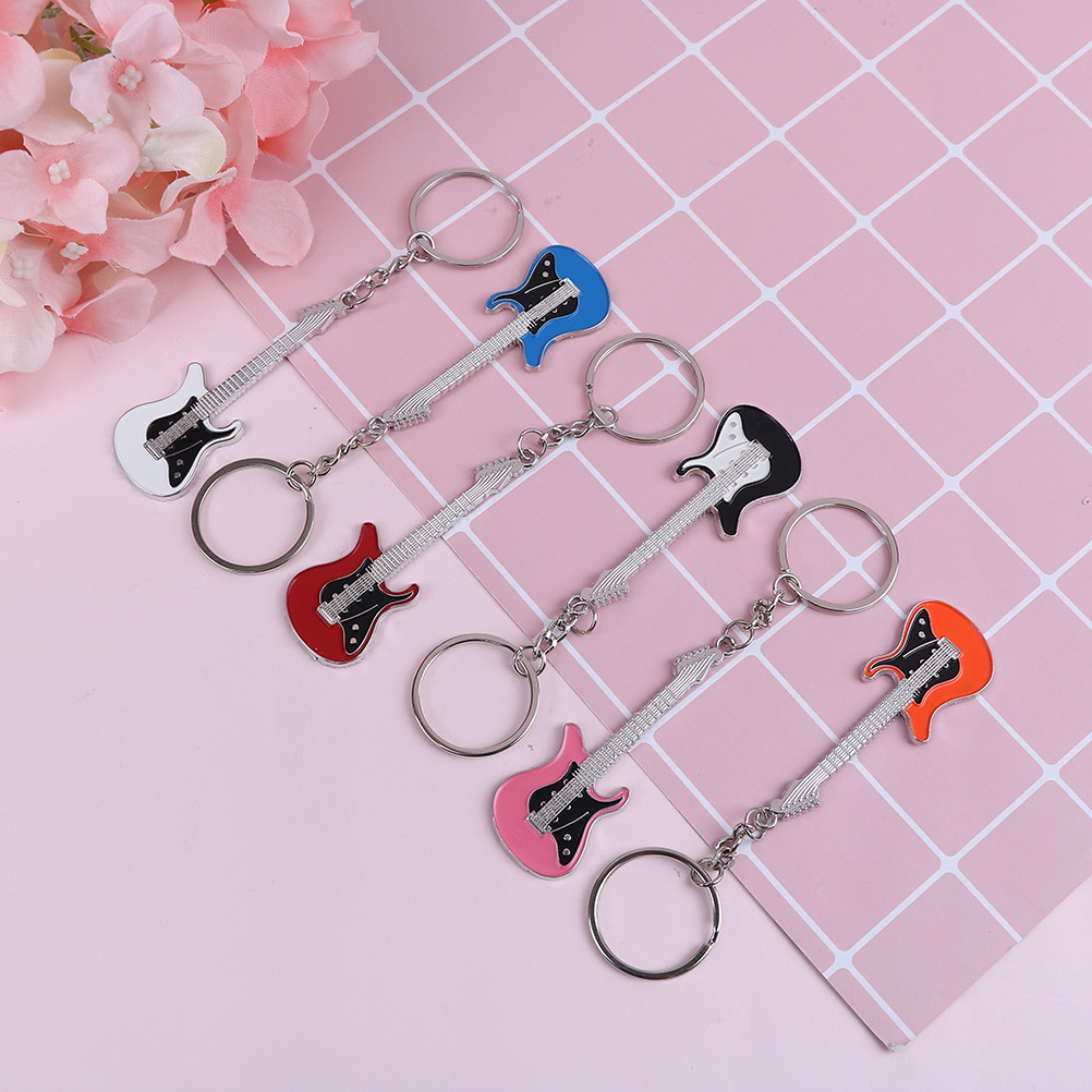 Buy Acoustic Electric Mini Guitar Key Ring 10cm Designs Wooden Handmade Music Key Chain Keyring Keychain Online In India