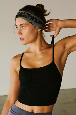 Free People Movement Femme Ruched Cropper Tank Top, Multi Colors