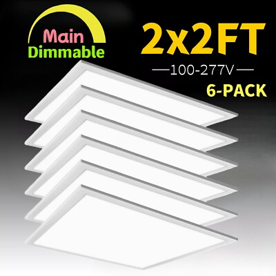 6 Pack 2X2FT LED Recessed Panel Light 45W 5800LM Flat Drop Ceiling Troffer Light
