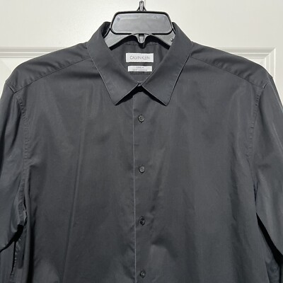 calvin klein steel men's slim fit solid herringbone dress shirt Calvin Klein Men's Dress Shirt Slim Fit Non-Iron Herringbone