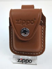 Zippo LEATHER LIGHTER POUCH with LOOP, NEW CAMEL Color, #47003 - NEW!