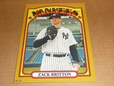 2021 Topps Heritage JUMBO 5 X 7 GOLD 06/10 HIGH # SP ZACK BRITTON YANKEES #494