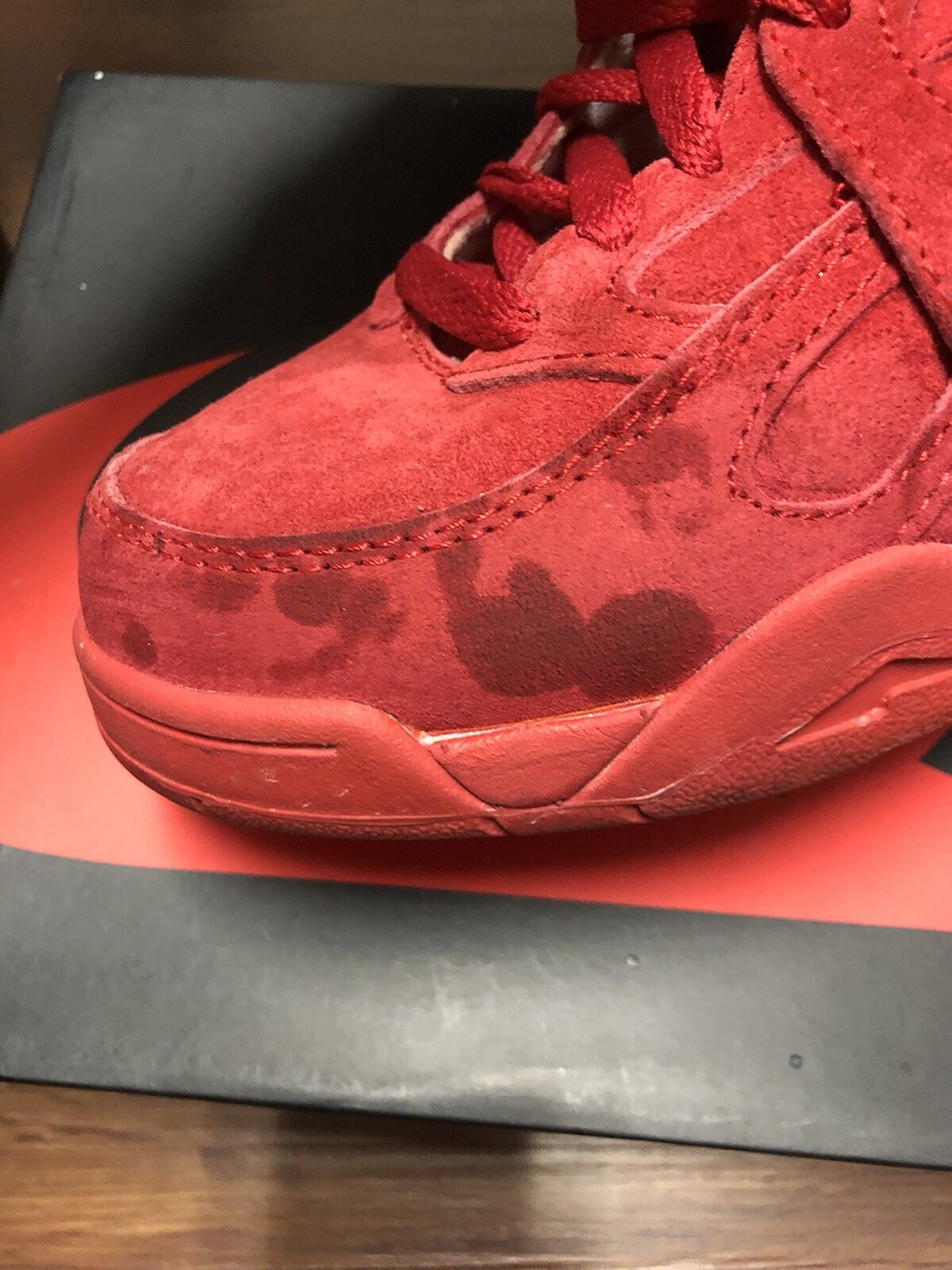 Mens Fila The Cage basketball shoes in red suede with a gum sole Sz 10.5 men main image 4