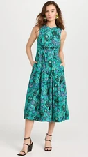 NWT ULLA JOHNSON Kaiya Dress Floral Jade Print sz 2 GOOP