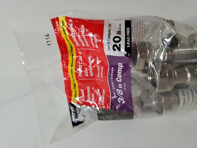 Watts Contractors Pack 8 Stainless Steel Faucet Connectors 3/8'' 20 In NIB 